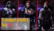 5 unique Armors for Sith | FEMALE Edition | SWTOR 2021