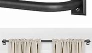 Blackout Curtain Rod for Windows 28 to 48 Inches, Wrap Around Drapery Rod, Heavy Duty Curtain Rods for Darkening, Modern Decorative Curtain Treatment, Matte Black