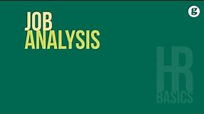 HR Basics: Job Analysis