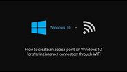 How to create an access point on Windows 10