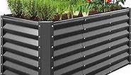Best Choice Products 4x2x2ft Outdoor Metal Raised Garden Bed, Deep Root Planter Box for Vegetables, Flowers, Herbs, and Succulents w/ 119 Gallon Capacity - Charcoal
