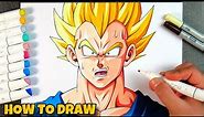 How to Draw a Scared/Shocked Face | Drawing Tutorial | Vegeta