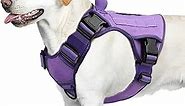WINGOIN Purple Tactical Dog Harness Vest for Small Dogs No Pull Adjustable Reflective K9 Military Dog Service Dog Harnesses with Handle for Walking, Hiking, Training(S)