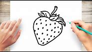 How to Draw Strawberry Easy by @ArticcoDrawing