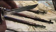 Three types of Mosin Nagant Bayonets