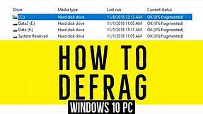 How and When to Defragment Your Hard Drive in Windows 10 | Windows Tutorial