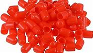 uxcell 100pcs Rubber End Caps 9.5mm(3/8") ID Vinyl Round Tube Bolt Cap Cover Thread Protectors Red