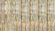5 Pack Champagne Gold Fringe Backdrop 3.2ft x 8.2ft Tinsel Foil Fringe Curtains Backdrop Tinsel Backdrop for Birthday Curtain Party Decoration Wedding Christmas Decoration (Champagne Gold)