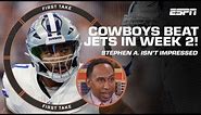 Stephen A. isn't impressed with the Cowboys' win over the Jets 🤣 | First Take