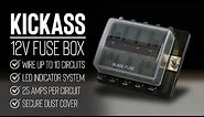 KickAss 10-Way Blade Fuse Box with LED Indicator System