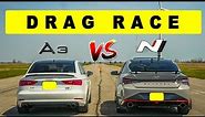 Tuned Audi A3 takes on Elantra N DCT, what could go wrong? Drag and roll race.