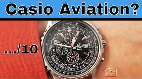 Casio Edifice EF527D 1AV review | aviation watch with slide rule and chronograph