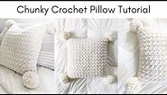 Easy Crochet Pillow Cover for Beginners That Uses Chunky Bulky-Weight Yarn