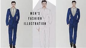 How to Draw Man in Full Suit easy / Blazer's / Men's Fashion illustration |Swathi Art Studio