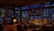 Cozy Winter Cabin With Wind, Snowstorm And Crackling Fireplace - Ambience To Relax And Sleep