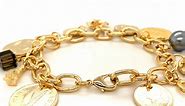 11116 Gold-Layered Foreign Coins Charm Coin Bracelet Jewelry