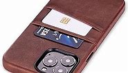 Dockem Wallet Case for iPhone 13 Pro Max with Built-in Metal Plate for Magnetic Mounting & 2 Credit Card Holder Pockets: Exec M2, Premium Synthetic Leather (6.7" iPhone 13 Pro Max, Brown)