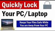 How to Quickly Lock Computer Screen with Shortcut | Windows 10 Screen Lock | How To Lock Computer
