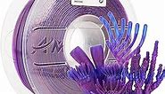 AMOLEN PLA 3D Printer Filament, PLA Filament 1.75mm Transparent Blue Purple, with Light Transmission Feature,1KG/2.2lb