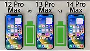 iPhone 14 Pro Max vs 13 Pro Max vs 12 Pro Max Battery Life DRAIN Test