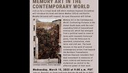 Andreas Huyssen, Memory Art in the Contemporary World Book Launch