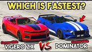 GTA 5 ONLINE - VIGERO ZX CONVERTIBLE VS DOMINATOR GT (WHICH IS FASTEST?)