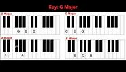 Four Basic Chords in the Key of G Major - Piano/Keyboard Lesson