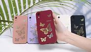 purple gold butterfly iphone XR case
