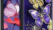 DUEDUE for iPhone 11 Case, Glow in The Dark Butterfly Pattern Slim Cases Hybrid Hard PC Cover Anti Slip Shockproof Full Protective Phone Case for Apple iPhone 11 6.1", Purple/Black