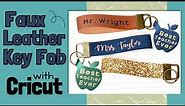How to make a Personalized Faux Leather Key Fob with Cricut / DIY Wristlet