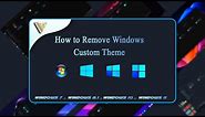 How to return to the default theme for all windows || Restore default windows theme