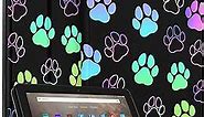 Wazzasoft for Amazon Kindle Fire HD 10/10 Plus Tablet Case 13th/11th Generation for Women Girls Kids Boys Folio Cover Cute Fashion Design Dog Paw Unique Cool Teens Cases for Kindle Fire Case 10.1 Inch