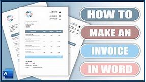 How to make an invoice in Word | MS Word Tutorials