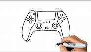How to DRAW a PS5 Controller Easy Step by Step