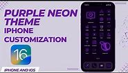 Customize your iPhone : Purple Neon Aesthetic iPhone theme | iPhone and iOS