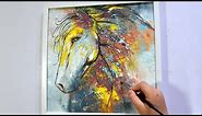 Abstract Painting Tutorial for Beginners / Easy Horse with Acrylics and Palette Knife