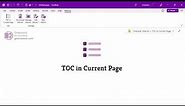 Create Table of Contents in OneNote