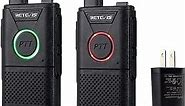 Retevis RT18 Rechargeable Walkie Talkies,Portable FRS Two-Way Radios,Dual PTT,Metal Clip,Small Mini Walkie-Talkie for Seniors Skiing Gift Family Camping Elderly(2 Pack)
