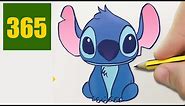 HOW TO DRAW A STITCH CUTE, Easy step by step drawing lessons for kids