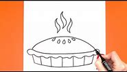 Pie Drawing: How to Draw A Pie 🥧|SIMPLE| Step by step drawing | Super Easy Drawing