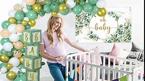 263 Pc Sage Green Baby Shower Decorations For Boy Or Girl, Gender Neutral Mint Balloons Garland Kit, Greenery BABY Boxes, Eucalyptus Oh Baby Backdrop Banner, Olive Green Baby Shower, Woodland, Safari