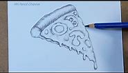 How to Draw a Pizza Slice step by step | Pencil drawing