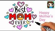 How to Draw Best Mom Ever Hearts ❤️ Easy Mother's Day Art