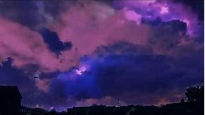 Thunder clap lightning storm sound effects | badal background aesthetic purple sky video