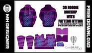 how to make 3d hoodie mockup with pattern fitting part01