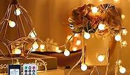 Globe String Lights, 59FT 100 Led Fairy Lights Plug In 8 Modes With Remote Control Waterproof Outdoor Indoor String Lights, Fairy Lights for Bedroom, Garden, Party, Wedding, Christmas Decor Warm White