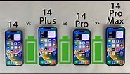 iPhone 14 Pro Max vs 14 Pro vs 14 Plus vs 14 Battery Life DRAIN Test