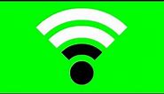 Animated WIFI Signal icon on Green screen