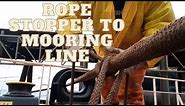 Rope Stopper To Mooring Line And Securing To A Bollard ( Mooring Rope Stock )