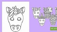 Unicorn Mask Cut-Out Template